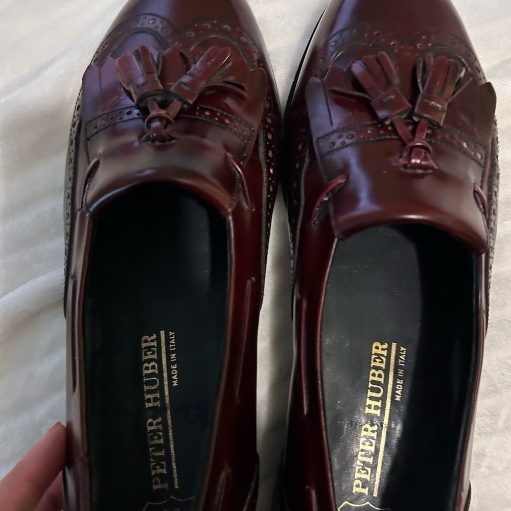 Peter Huber Men's ox blood Loafers sz 10.5 - Picture 9 of 10